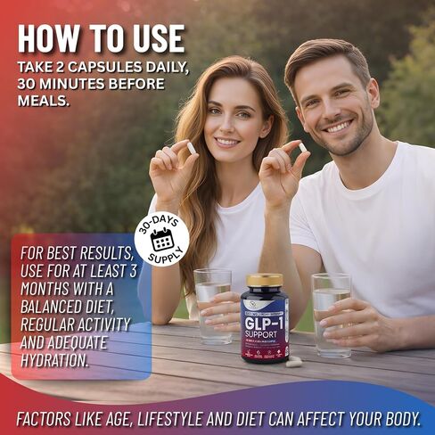 24-in-1 GLP-1 Supplement 1000 mg with Berberine, L-Carnitine, Ashwagandha | Metabolism Support for Satiety & Craving Control | Probiotics 10 Billion CFU for Gut Health & Healthy Energy – 60 Capsules in Kuwait