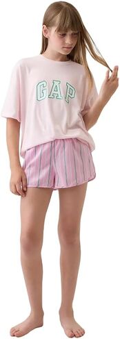 GAP Girls' Oversized Logo 2-piece Pajama Set in Kuwait
