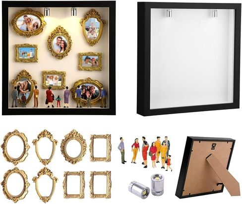 Mini Museum Shadow Box Kit,Mini Art Gallery Shadow Box (Black) | DIY Wall & tabletop use Matte black frame suits home decor and hides wall flaws Ideal keepsake gift for memories in Saudi Arabia