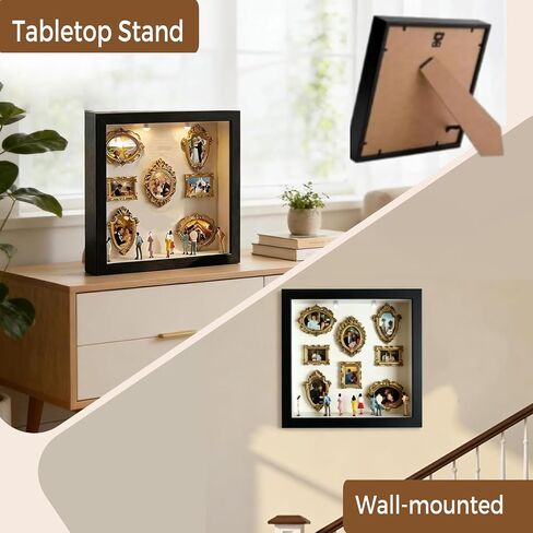 Mini Museum Shadow Box Kit,Mini Art Gallery Shadow Box (Black) | DIY Wall & tabletop use Matte black frame suits home decor and hides wall flaws Ideal keepsake gift for memories in Saudi Arabia