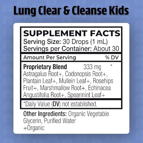Dr Green Mom Lung Clear & Cleanse — Kids Lung & Bronchial Support Drops — Mullein Respiratory Supplement for Kids — Easy Breathing & Immune Support During Increased Exposure to Pollution — 1 fl oz in Kuwait
