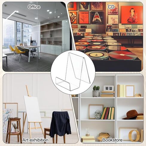 20 Pack Acrylic Book Stand 3x4 Inch Clear Easel Stand for Displays, Book Display Holder, Display Stands for Album, CD, Magazine, Postcard, Picture, Plate, Artworks, Phone, Tablet in Saudi Arabia