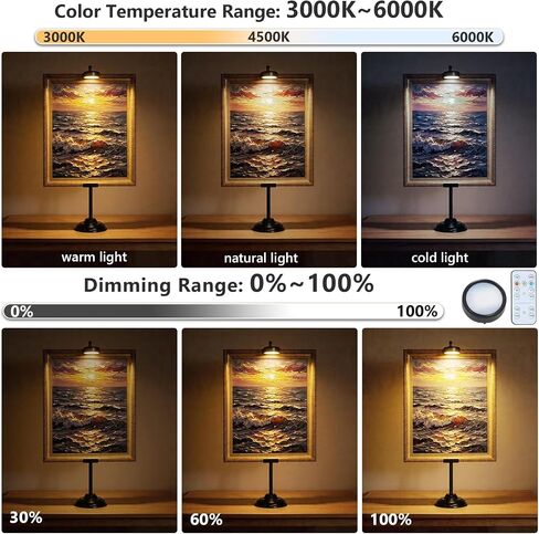 Adjustable Tabletop Easel Stand with Magnetic Wall Painting Light,Black Picture Frame Holder Stand Holds Picture Frames up to 29 Inch,Picture Easels for Display with Dimmable Frame Light (1 Pack) in Saudi Arabia