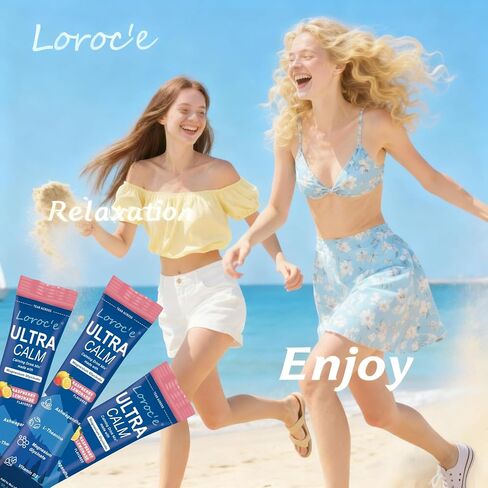 Loroc'e UltraCalm Super Cortisol Reducer Drink, Magnesium Glycinate (30 Servings), L-theanine, Ashwagandha, Vitamin D, No Sugar, Raspberry Lemonade Sleep Aid Powder in Saudi Arabia