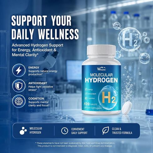 Hydrogen Water Tablets with Magnesium -12 PPM Hydrogen Tablets for Drinking Water Molecular Hydrogen Water H2 Tabs Supplement for Cognitive Cellular Health in Saudi Arabia