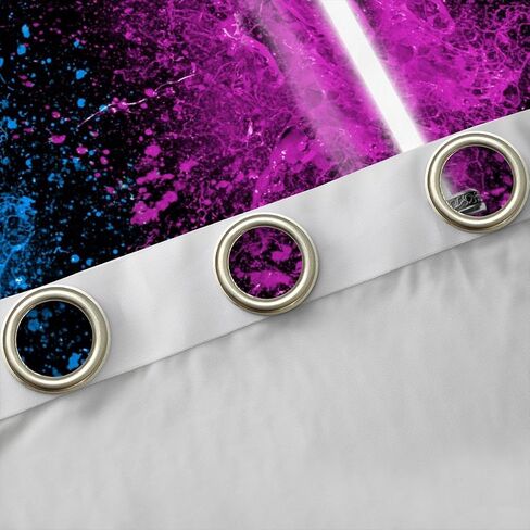 Feelyou Lightsaber Curtains for Bedroom Living Room Blue Pink Tie Dye Curtains for Kids Boys Teens Future Technology Windows Drapes Ultra Soft Luxury Room Decoration,52 X 84 Inch,2 Panels in Kuwait