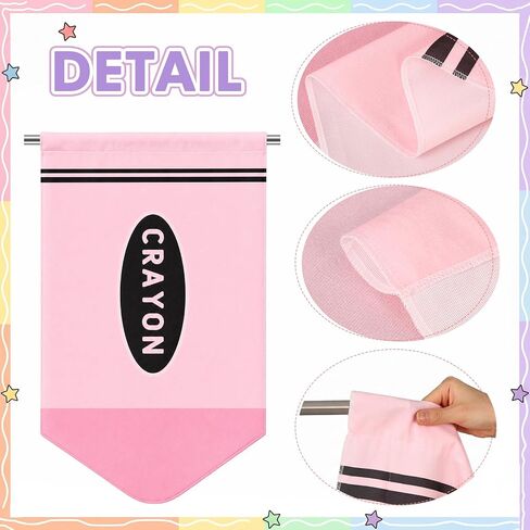 Irenare 6 Pcs Back to School Classroom Curtains Pastel Rainbow Crayon Curtains 36" x 24" Colorful Crayon Curtain School Window Covers for Kindergarten Daycare Bedroom Playroom Decorations Curtain in Kuwait