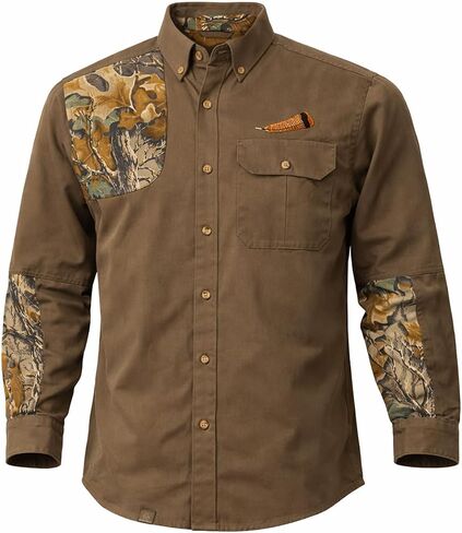 Realtree Men's Cotton Shooting Shirt, Button-Down Hunting Field Shirt in Kuwait