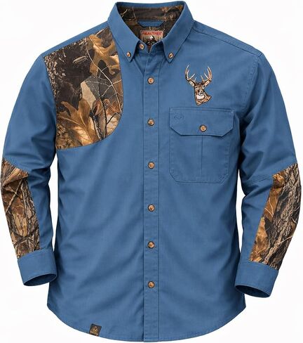 Realtree Men's Cotton Shooting Shirt, Button-Down Hunting Field Shirt in Kuwait