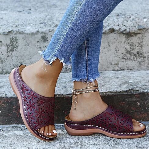Wide Width Sandals for Women Orthopedic Comfort Slip On Slide Slippers with Arch Support Platform Beach Walking Shoes in Saudi Arabia
