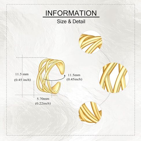 GEHN 14k Solid Gold Celtic Ear Cuffs Real Yellow Gold Celtic Knot Clip On Earrings Non Piercing Earrings Irish Jewelry for Women Wife Mom （Only 1 PCS ） in Kuwait
