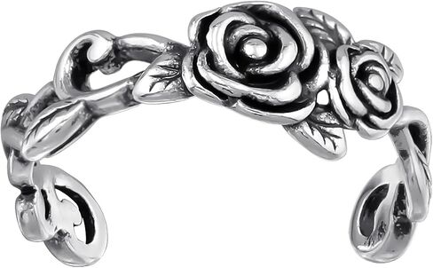 Oxidized 925 Sterling Silver Rose Flower Non-Piercing Ear Cuff in Kuwait