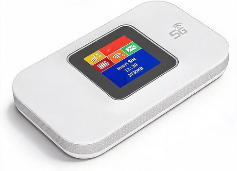 4G Mobile Hotspot, Portable Travel Routers with Micro SIM Card Slot, Unlocked Wire Less Hotspot Router for Home Office Travel, 10 Connected Devices, 3650mAh Battery (White) in Kuwait