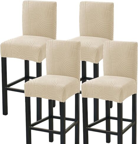 HAOYONG Bar Stool Covers, Stretch Counter Stool Pub Chair Slipcover Washable Counter Height Chair Covers for Kitchen Dining Room Cafe Set of 4 (Olive Green) in Saudi Arabia