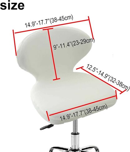 Stretch Bar Stool Covers With Round Back，Set Of 4/2 Counter Stool Cover，Drafting Chair Cover，Rolling Swivel Salon Stool Cover With Back, Curved Round Back Bar Stool Slipcovers For Drafting Tattoo(Blac in Saudi Arabia