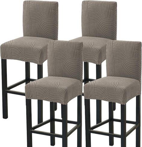 HAOYONG Bar Stool Covers, Stretch Counter Stool Pub Chair Slipcover Washable Counter Height Chair Covers for Kitchen Dining Room Cafe Set of 4 (Olive Green) in Saudi Arabia