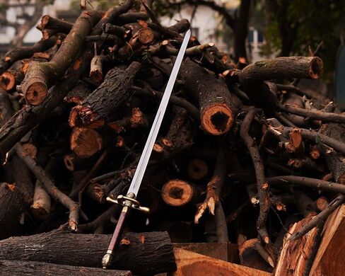 HandSmith™ Arya Stark Needle Sword with Display Plaque - Handmade GoT Sword Replica for Cosplay - Stainless Steel Blade Leather-Wrapped Handle Brown in Saudi Arabia