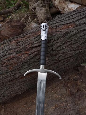 HandSmith™ Longclaw Sword of Jon Snow with Display Plaque - Handmade GoT Red Cat Eye - John Snow Longclaw Iconic Collectible Sword in Saudi Arabia