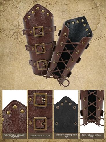 4 Pcs Renaissance Accessories Set Medieval Viking Belt Pouch Arm Guards Sword Frog for LARP Halloween Cosplay Costume in Kuwait