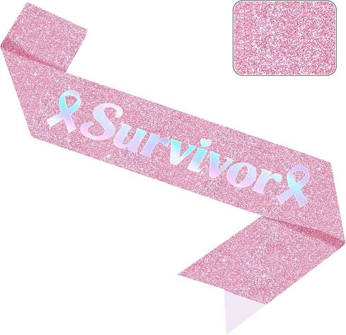 Vuzvuv Black Cancer Survivor Sash, Breast Cancer Awareness Decorations For Woman Cancer Walks, Runs Fundraisers or Pink Ribbon Walk in Saudi Arabia