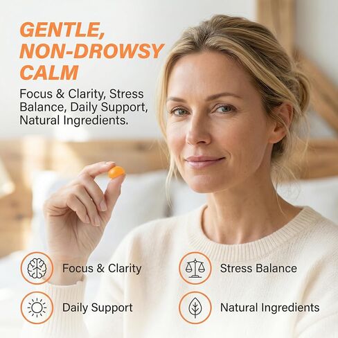 Calming Gummies, Tranquil Tangerine, Calm & Stress Relief with L-Theanine, Lemon Balm & Chamomile – Natural Botanical Blend for Daily Relaxation Support, 60 Gummies in Saudi Arabia