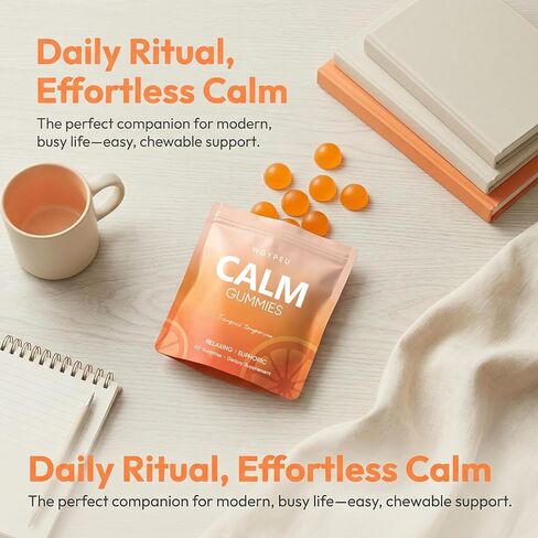 Calming Gummies, Tranquil Tangerine, Calm & Stress Relief with L-Theanine, Lemon Balm & Chamomile – Natural Botanical Blend for Daily Relaxation Support, 60 Gummies in Saudi Arabia