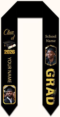 Personalized Graduation Stole Class of 2026 Custom Graduation Sash Gifts with Photo and Name in Saudi Arabia