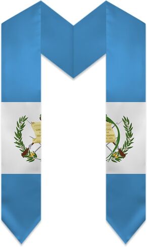 Argentina Flag Graduation Stole, Light Blue and White with Sun Design, 72 Inches Length, Traditional Sword Ending in Kuwait