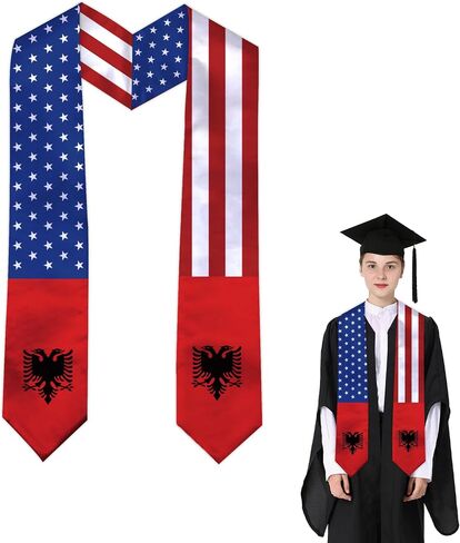 American And National Graduation Sash Stole 72 Inch Length Double Sided V Shape Graduation Scarf Graduation Gifts in Kuwait