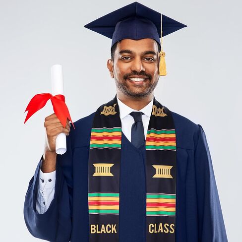 Syhood 2 Pcs Kente Graduation Stole 2026 Black Grads Matter Kente Stole Celebrate Culture with The African Graduation Sash for Black Women Men Grad Party Supplies in Kuwait