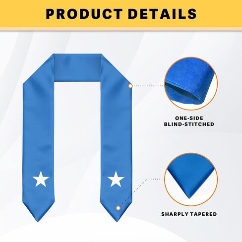 Somalia Flag Graduation Stole Graduation Sash Scarf for International Student Abroad Adult Unisex in Saudi Arabia