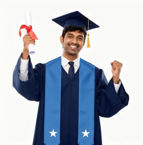 Somalia Flag Graduation Stole Graduation Sash Scarf for International Student Abroad Adult Unisex in Saudi Arabia