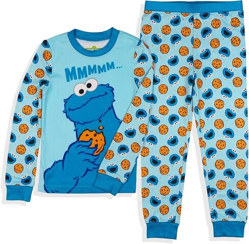 Sesame Street Pajamas Toddler Boy Cookie Monster Tight Fit Long Sleeve Pant Set in Kuwait