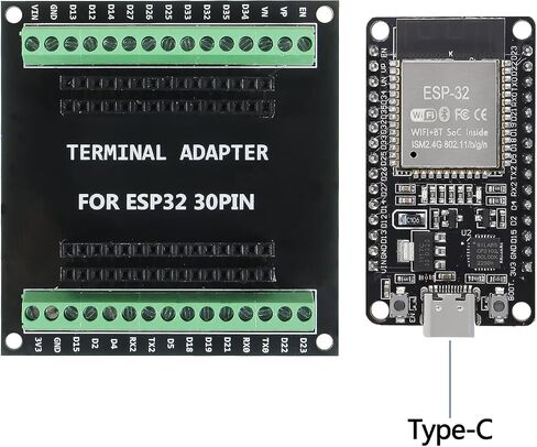 1 Sets 30Pin ESP-WROOM-32 ESP32 ESP-32S CP2102 Development Board Type C Interface WiFi ESP-WROOM-32 + ESP32 Breakout Board Shield Terminal Adapter for Arduino in Kuwait