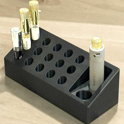 Scentbird Holder Organizer for Perfume Samples, Compatible with New & Old Scentbird and Luxsb Vials, 20 Slot Cologne Sample Storage Tray with Atomizer Holder, Fragrance Display Stand (Black) in Saudi Arabia