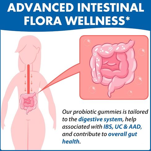 Gut Health & Probiotic Gummies, 112.5 Billion CFU, Sugar Free - 8 Strains + Prebiotics + Herbs - for Digestive, Immune, Diarrhea & Bloating - Gut Health for Women & Men, 60 Counts Probiotics Gummies in Saudi Arabia
