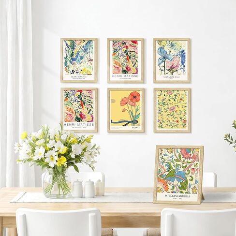 مجموعة إطارات صور مقاس 8 × 10 مكونة من 6 إطارات صور من الخشب الصلب بنسبة 100% مع زجاج شبكي عالي الدقة مقاوم للكسر، وتعليق على الحائط وعرض على سطح الطاولة، طبيعي in Kuwait