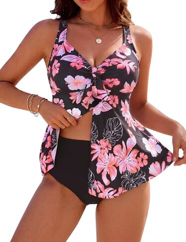 BMJL Womens Two Piece Tankini Swimsuit Flowy Split Front Hem Bathing Suit Tummy Control Modest Swim Suit 2026 in Kuwait