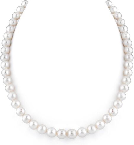 The Pearl Source 14K Gold 6.0-6.5mm AAAA Quality White Freshwater Cultured Pearl Necklace for Women in 20" Matinee Length in Saudi Arabia