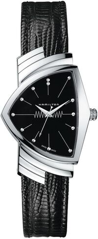 Hamilton Ventura Swiss Quartz Men's Watch, 32mm x 50mm Stainless Steel Case, Swiss Made, Black Dial Analog Wrist Watch for Men, 50m Waterproof, Mineral Crystal in Kuwait