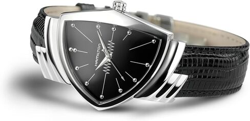 Hamilton Ventura Swiss Quartz Men's Watch, 32mm x 50mm Stainless Steel Case, Swiss Made, Black Dial Analog Wrist Watch for Men, 50m Waterproof, Mineral Crystal in Kuwait