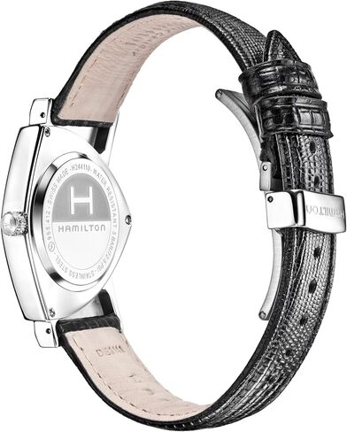 Hamilton Ventura Swiss Quartz Men's Watch, 32mm x 50mm Stainless Steel Case, Swiss Made, Black Dial Analog Wrist Watch for Men, 50m Waterproof, Mineral Crystal in Kuwait