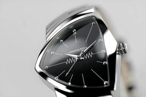 Hamilton Ventura Swiss Quartz Men's Watch, 32mm x 50mm Stainless Steel Case, Swiss Made, Black Dial Analog Wrist Watch for Men, 50m Waterproof, Mineral Crystal in Kuwait