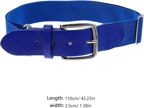 Elastic Baseball Softball Belt for Men and Women, Adjustable Stretch Faux Leather Waistband, Sports Outdoor Softballs Pants Belt in Bright Blue in Kuwait