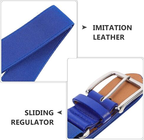 Elastic Baseball Softball Belt for Men and Women, Adjustable Stretch Faux Leather Waistband, Sports Outdoor Softballs Pants Belt in Bright Blue in Kuwait