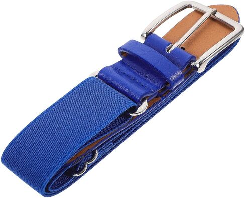 KALLORY Elastic Baseball Belt for Men and Youth Softball Pants, Stretch Pu Leather Sports Belt with Buckle, Blue Adjustable Outdoor Athletic Waistband in Kuwait