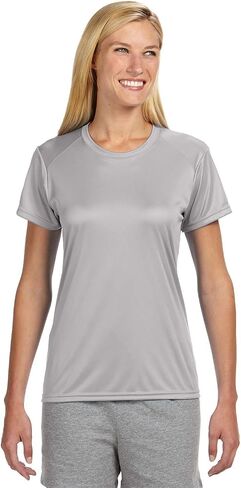 A4 Ladies' Short-Sleeve Cooling Performance Crew, Large, Silver in Kuwait