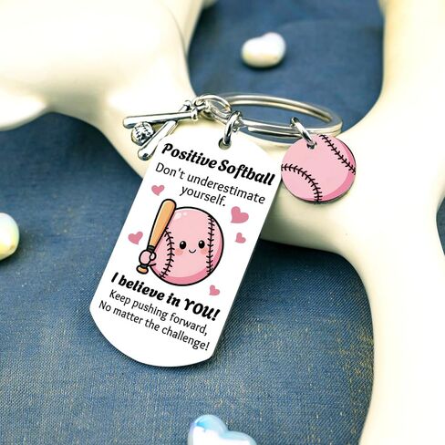 Softball Gifts For Girls Positive Soft Ball Keychain Softball Stuff Bag Charm for Teen Girls Players in Kuwait