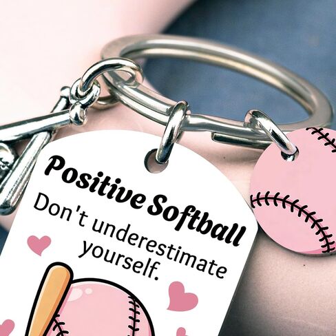 Softball Gifts For Girls Positive Soft Ball Keychain Softball Stuff Bag Charm for Teen Girls Players in Kuwait