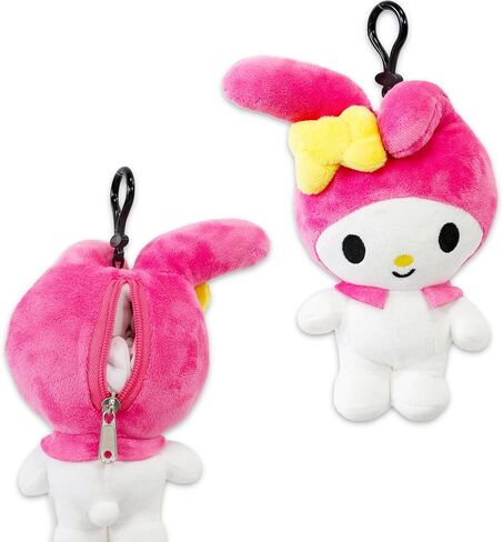Sanrio Plush Keychain 2 Pack - Bundle with My Melody and Kuromi Keychain Plushies for Kids Plus Stickers, More | Sanrio Bag Clips Party Favor Set in Kuwait